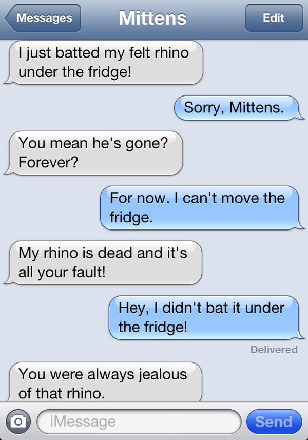 Text from Mittens : Si mon chat pouvait envoyer des SMS